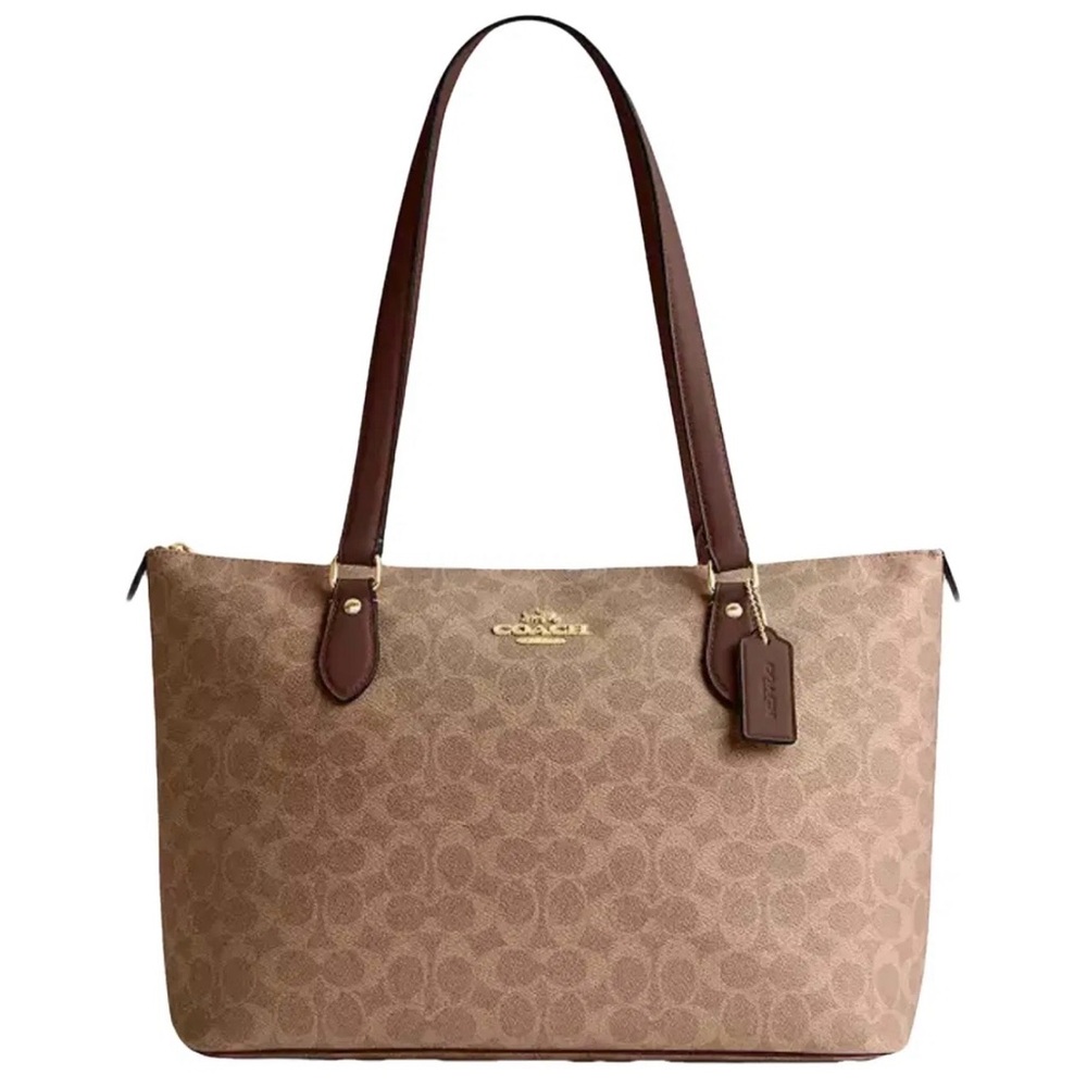 Coach Signature Brown and Tan Tote